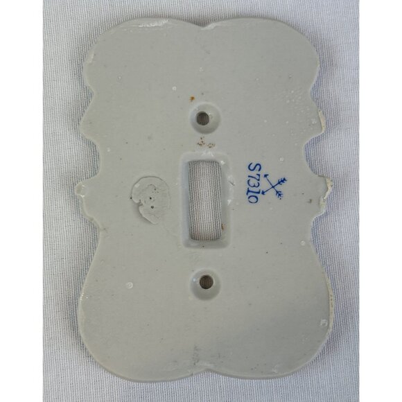 Vintage Porcelain Floral Double Light Switch Plate Cover Gold Accents S7310 - Picture 6 of 9